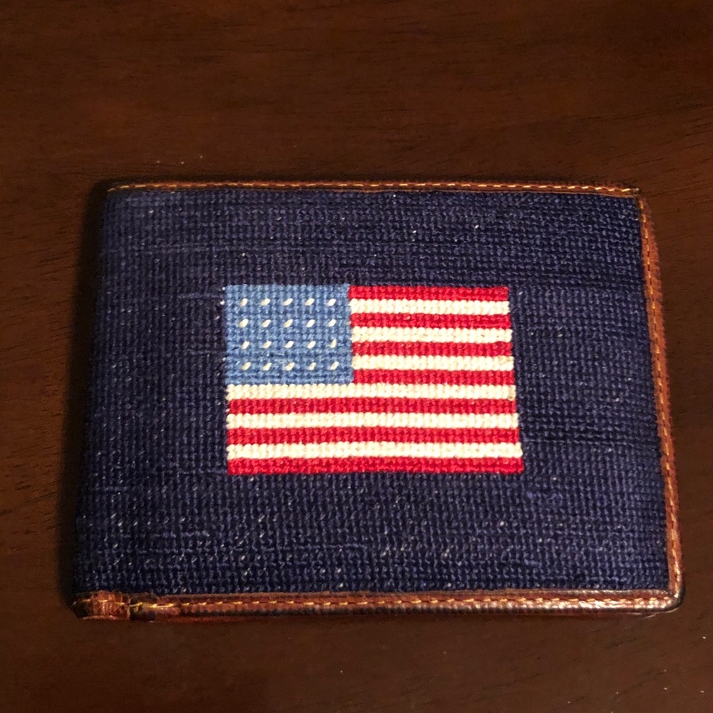 American Flag Needlepoint Bi-Fold Wallet